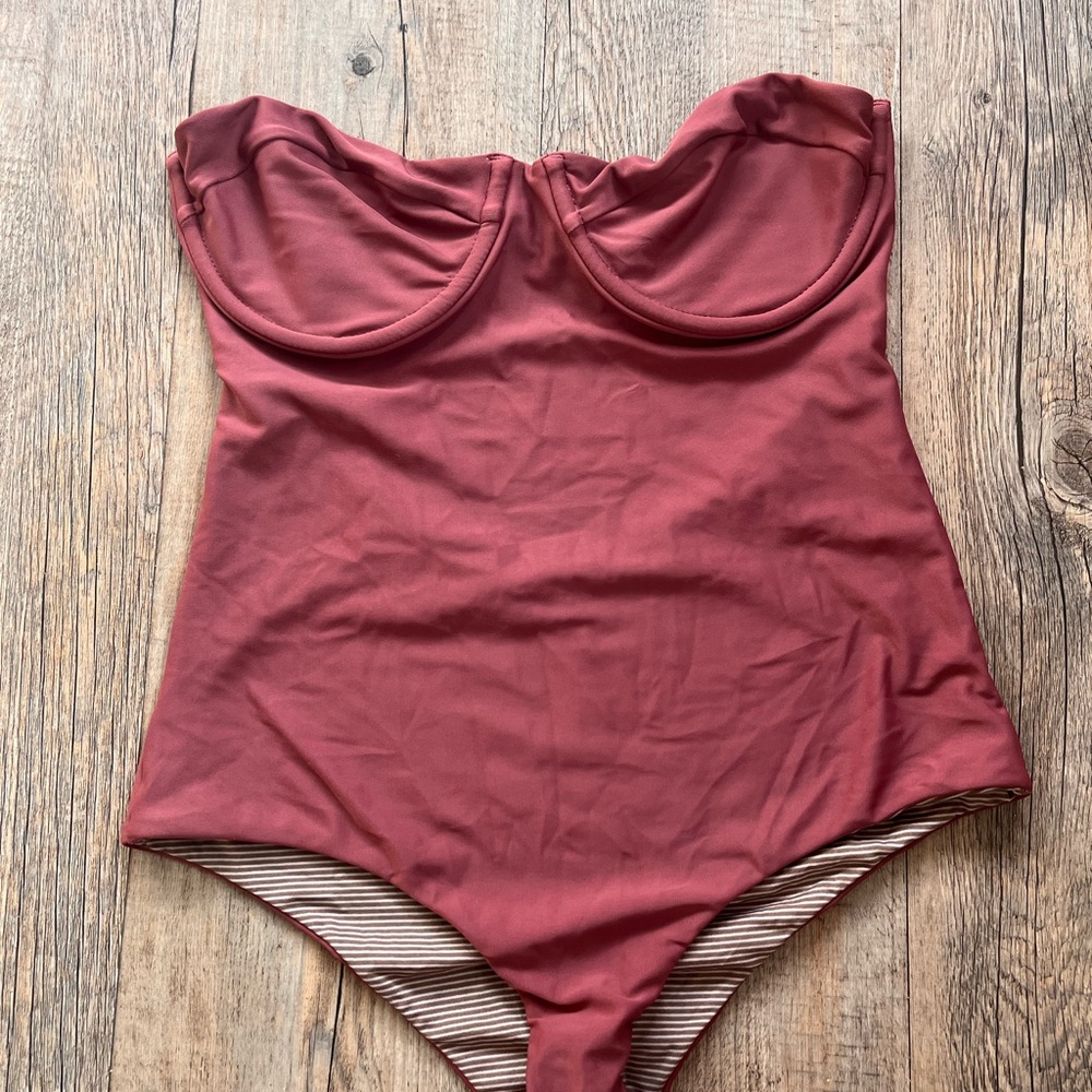 Acacia Swimwear Brady ONE PIECE- Mauve NWOT